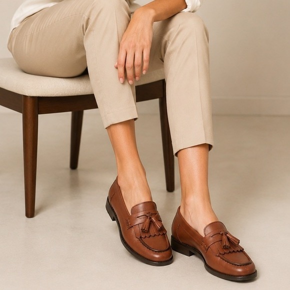Kelly & Katie Shoes - Kelly &‎ Katie Cognac Tassel Loafers Women's 8.5M Preppy Academia Flats